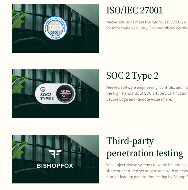 neeve compliance logos